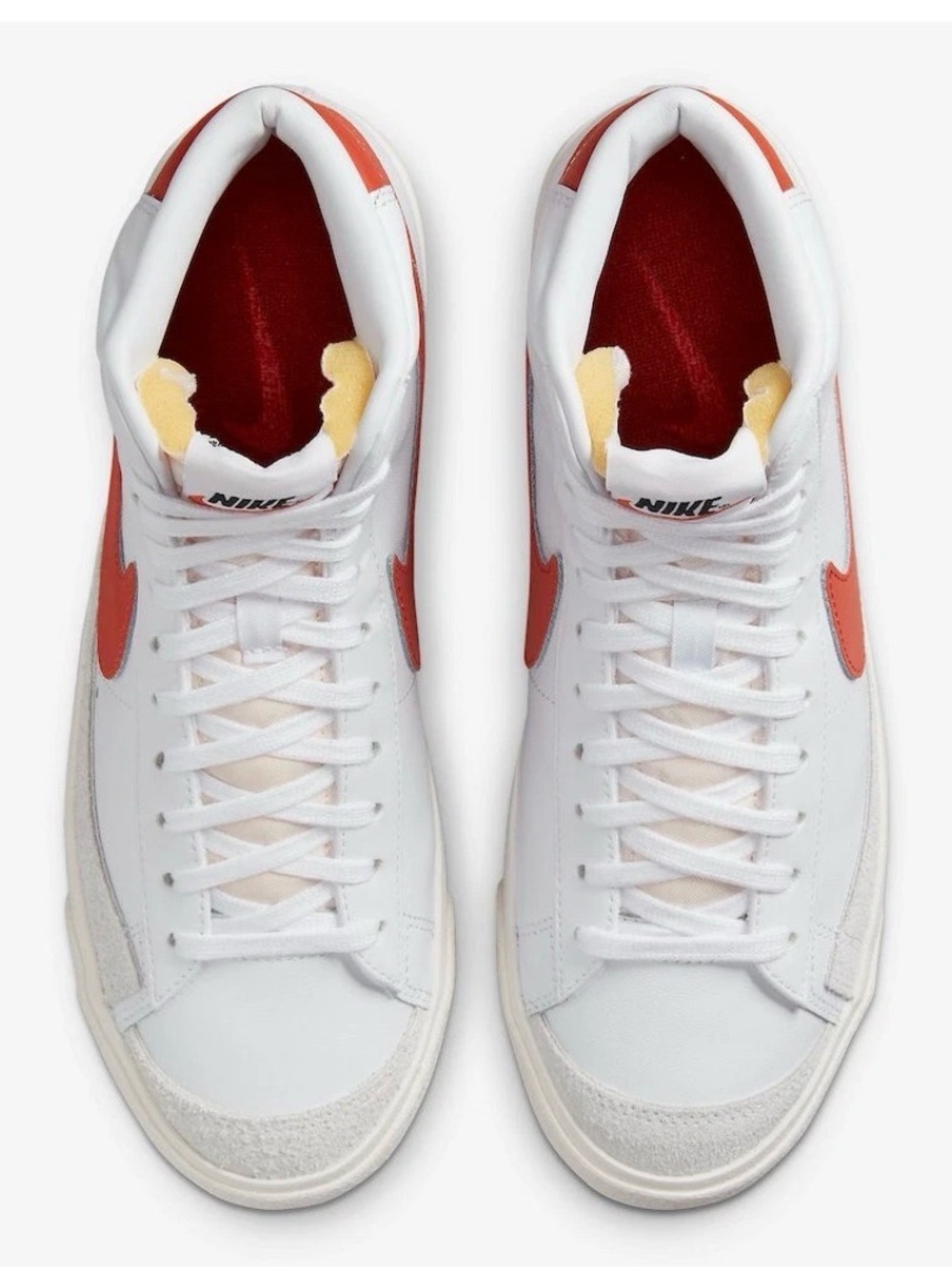 Women’s Nike Blazer Mid 77 White Sail Cinnabar Orange DZ4408-100 Shoes - Size 10